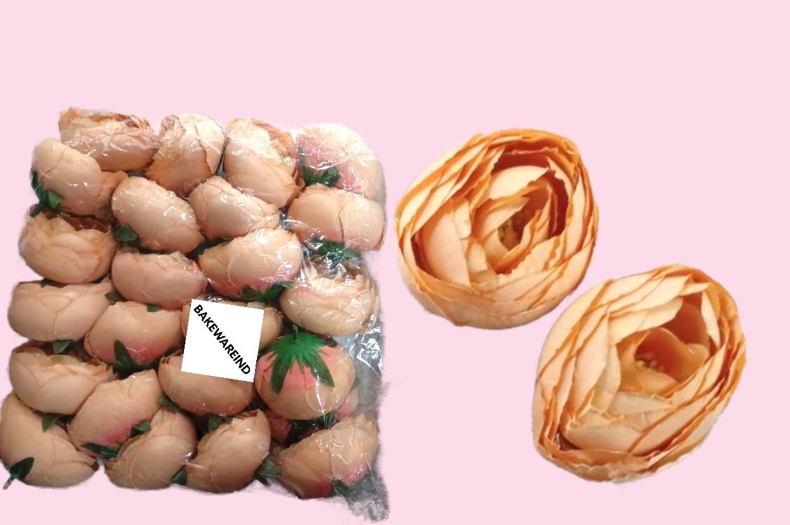 Bakewareind Orange Large Peony Flower 6 pcs - Bakewareindia
