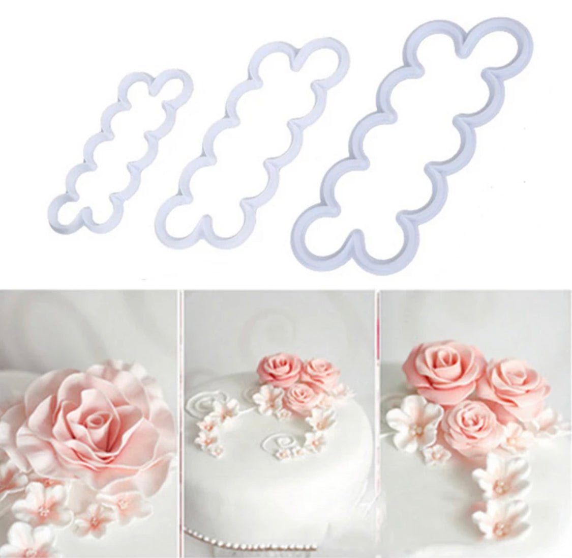Bakewareind Peony Petal Fondant Cutter Cake 3Pc - Bakewareindia