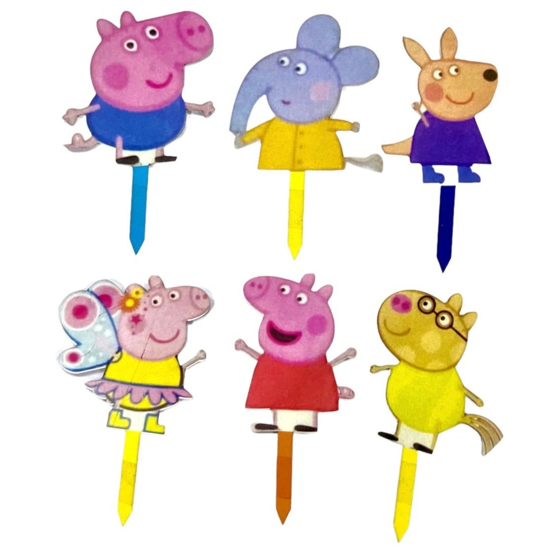 Bakewareind Peppa Pig Theme Cake Topper,6pc - Bakewareindia