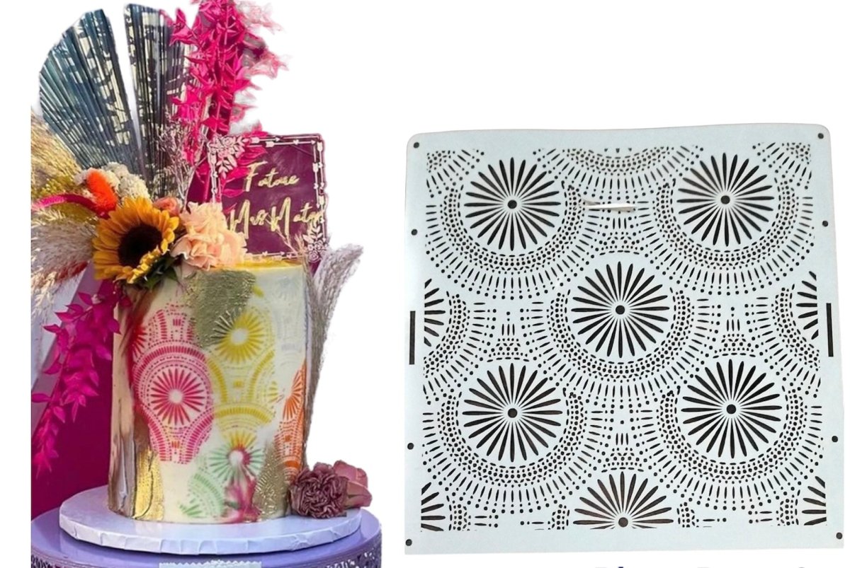 Bakewareind Rafelles Pattern Cake Stencil - Bakewareindia