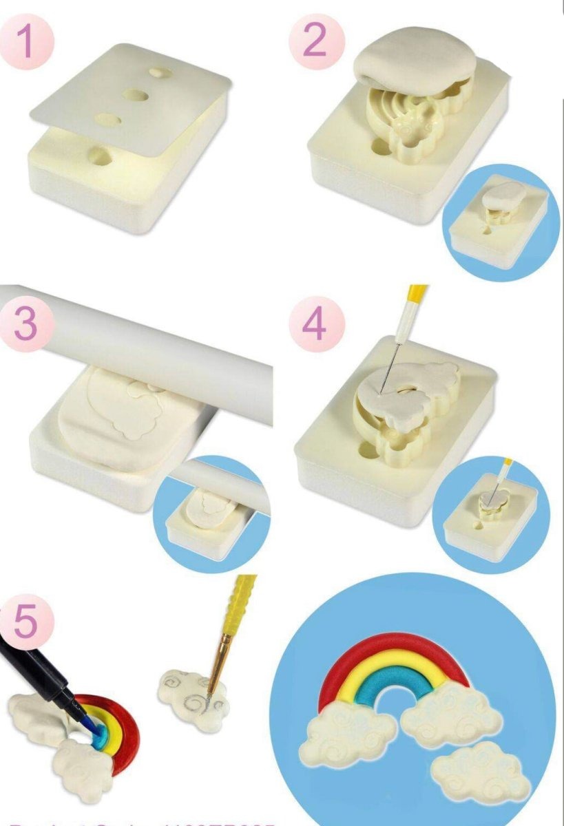 Bakewareind Rainbow and Cloud Cutter Set - Bakewareindia