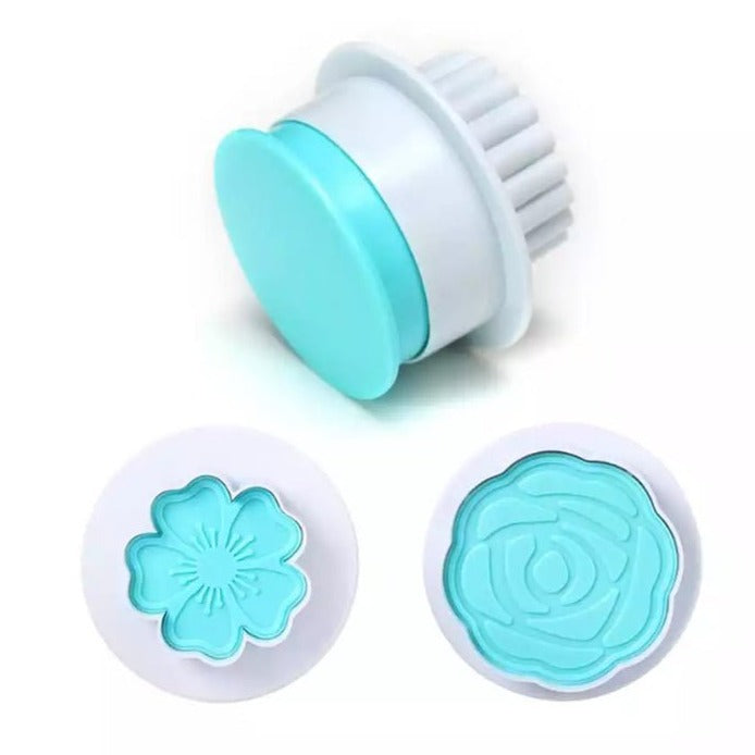 Bakewareind Rose Flower 2 in 1 Plunger Cake Fondant Cutter - Bakewareindia