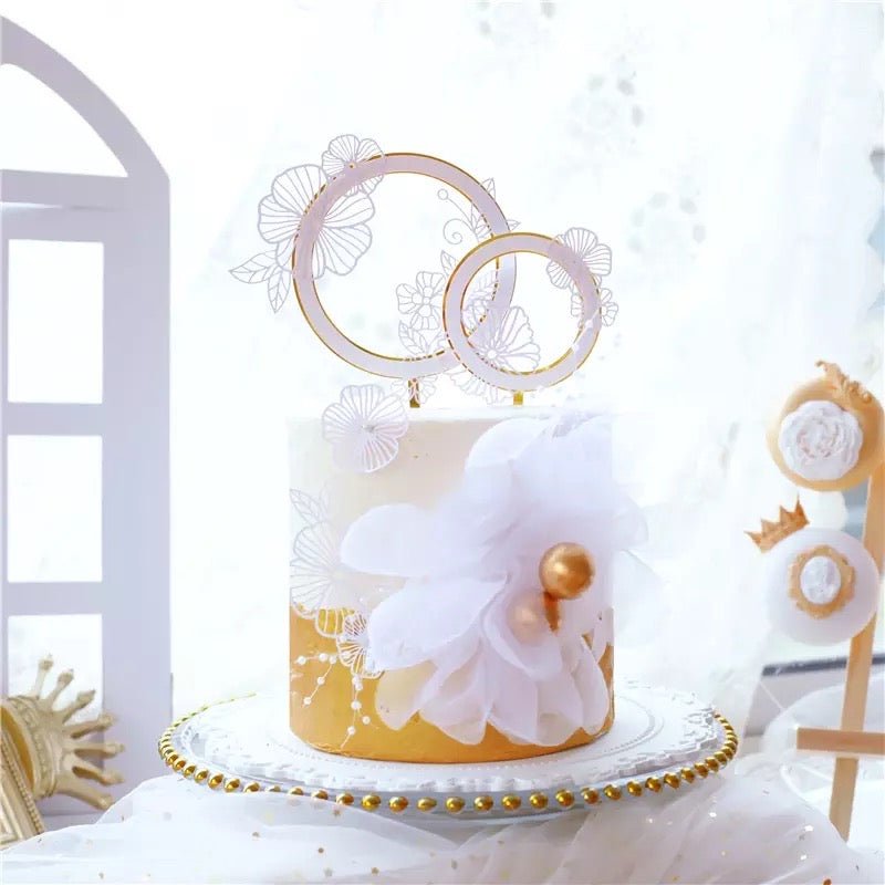 Bakewareind Round Frame Cake Topper, 2 Pc - Bakewareindia
