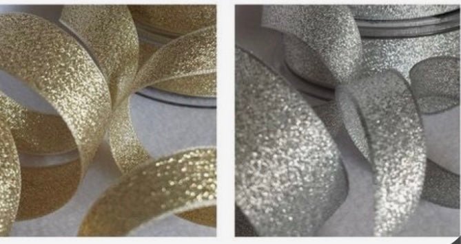 Bakewareind Silver Organza ribbon cake decorating ,25yard - Bakewareindia