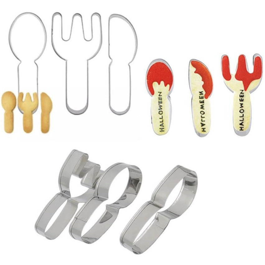 Bakewareind Spoon Fork Knife Cookie Cake Cutter Stainless Steel,3pc - Bakewareindia