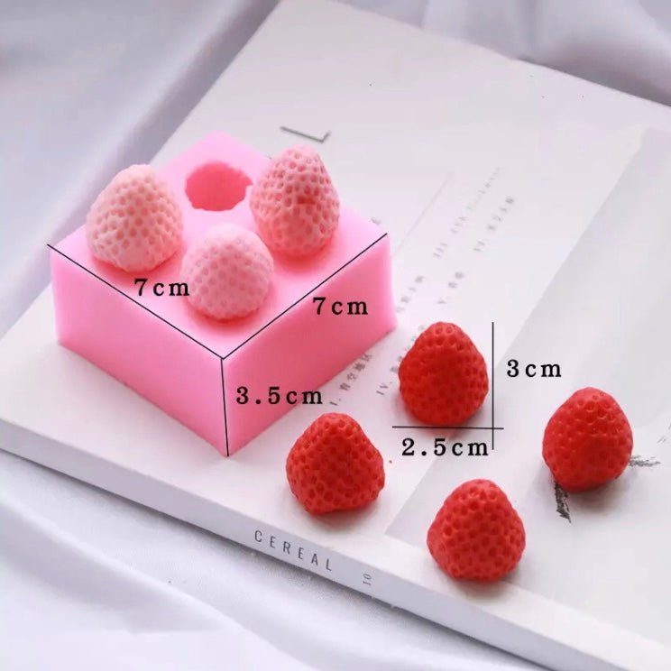 Bakewareind Strawberry Fondant Chocolate Cake Silicone Mould, 4 cavity - Bakewareindia