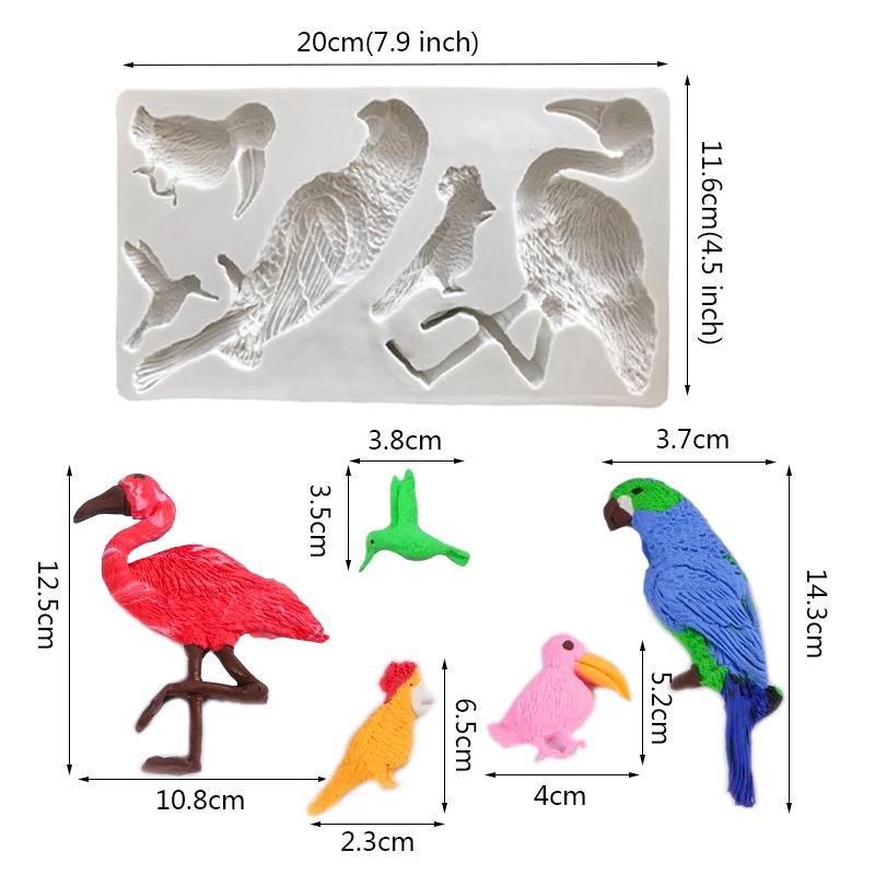 Bakewareind Tropical Birds Silicone Fondant , Chocolate Mould - Bakewareindia
