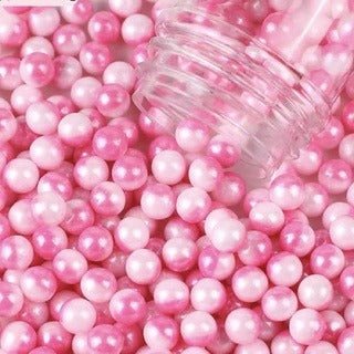 BAKEWAREIND TWO TONE PEARLS EDIBLE SPRINKLE FOR CAKE DECORATING ,PINK - Bakewareindia