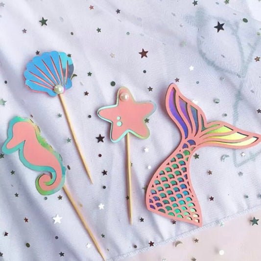 Bakewareind Underwater Fish Theme Cake Topper , 4PCS - Bakewareindia