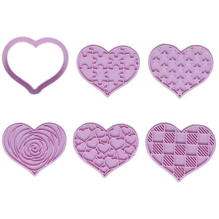 Bakewareind Valentines Heart Cookie Cake Cutter 6pcs - Bakewareindia