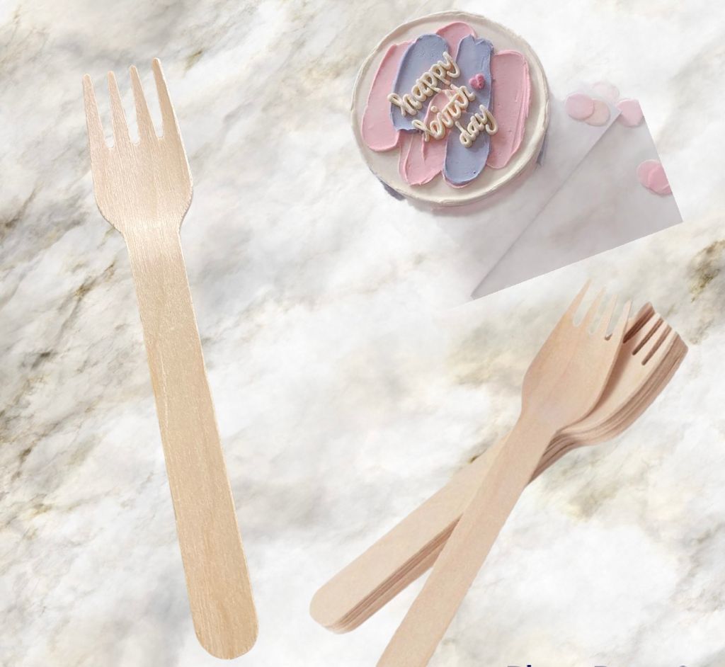 Bakewareind Wooden Fork Disposable ,100pc pack - Bakewareindia