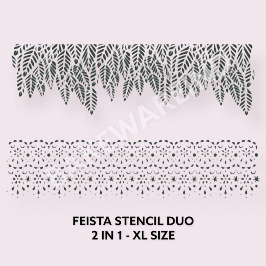 Bakewareindia Fiesta Duo Cake Stencil,2 in 1 - Bakewareindia