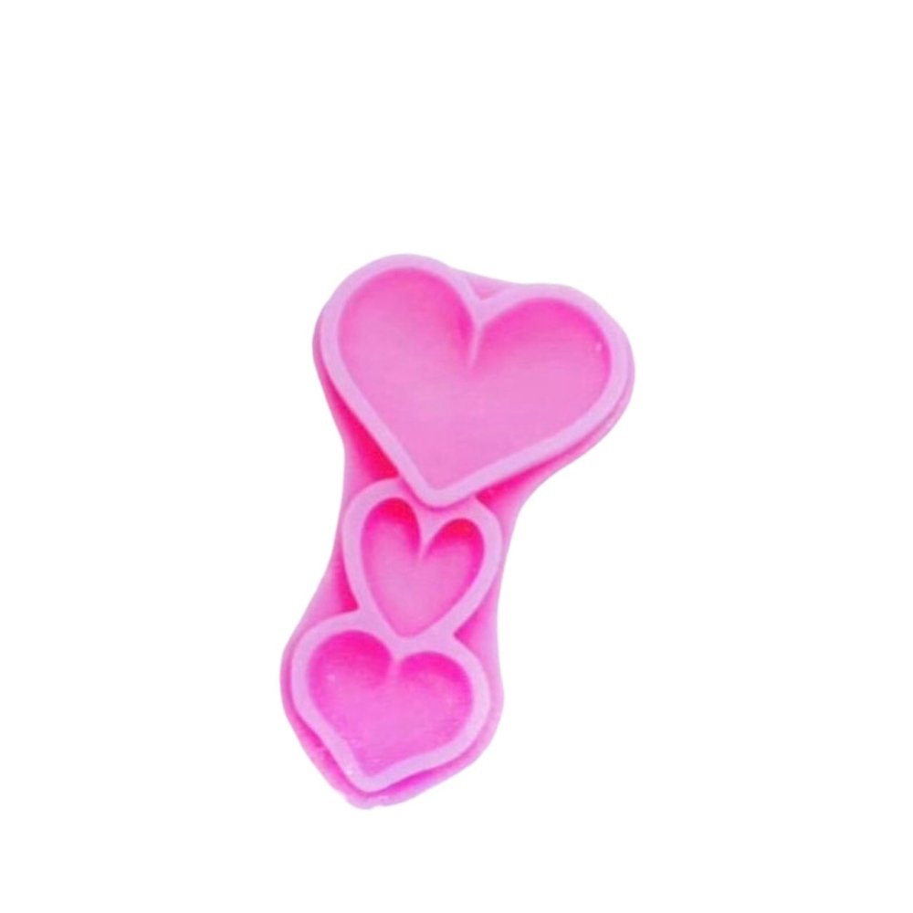 Bakewareindia Heart 3 in 1 Sizes Cake Decorating Chocolate Fondant Silicone Mould - Bakewareindia