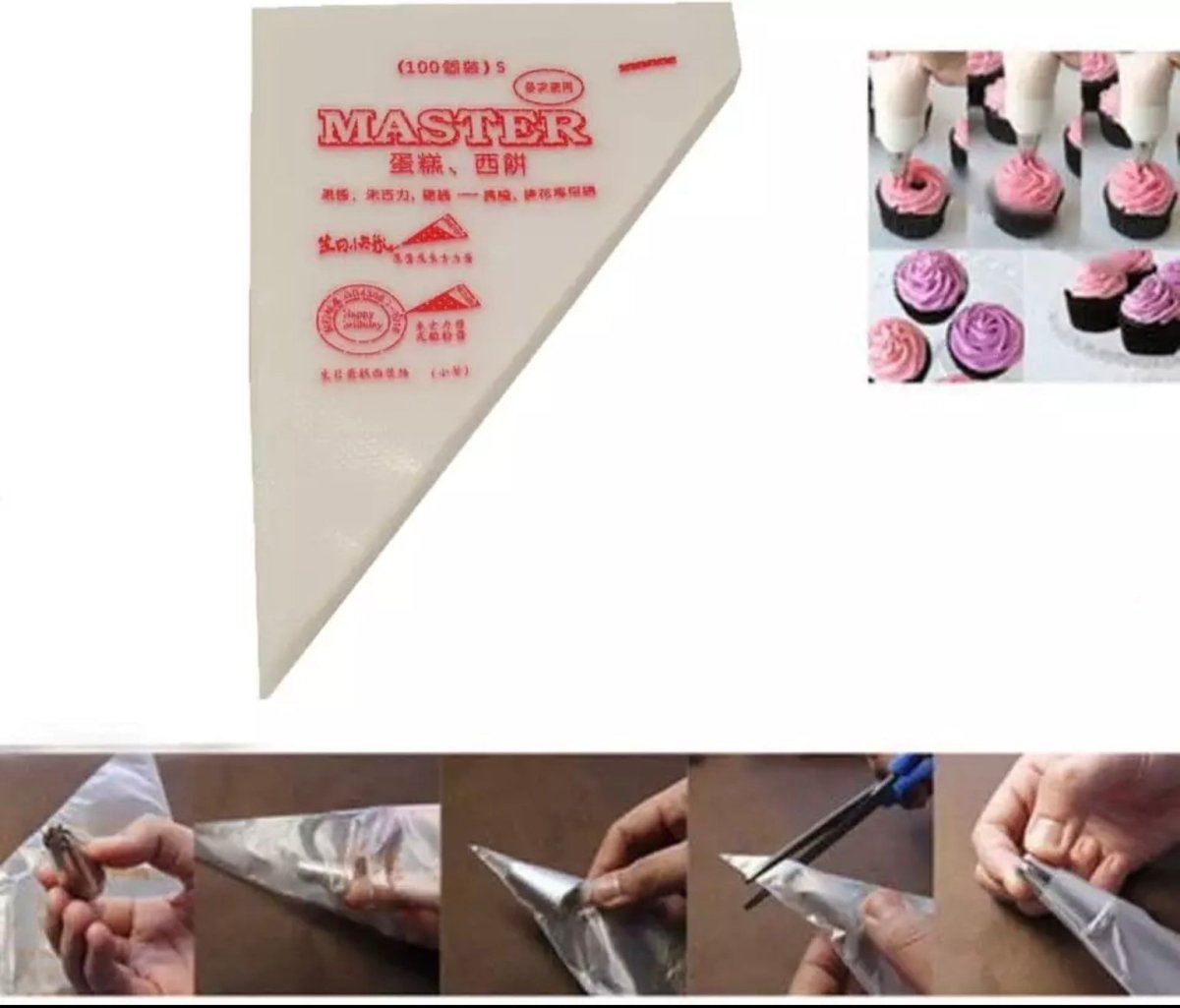Large Disposable Piping Bag,100pc - Bakewareindia