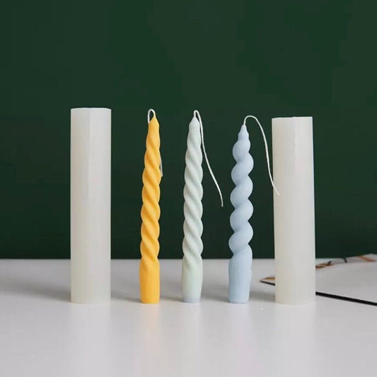 Lyba Mould Twist & Spiral Tapered Candle Silicone Mould - Bakewareindia