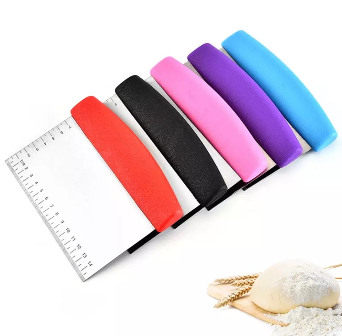 Stainless steel Dough scrapper with measurement - Bakewareindia