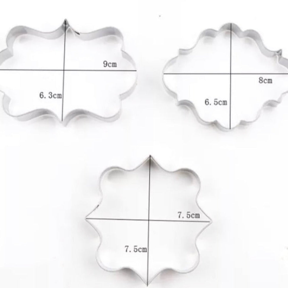 Vintage Plaque Frame Cookie Cutter Set 4pc - Bakewareindia