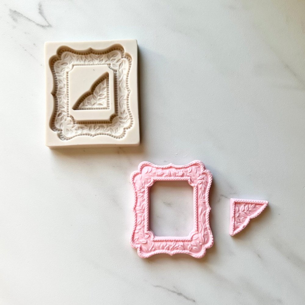Vintage Square frame silicone fondant mould cake decoration - Bakewareindia