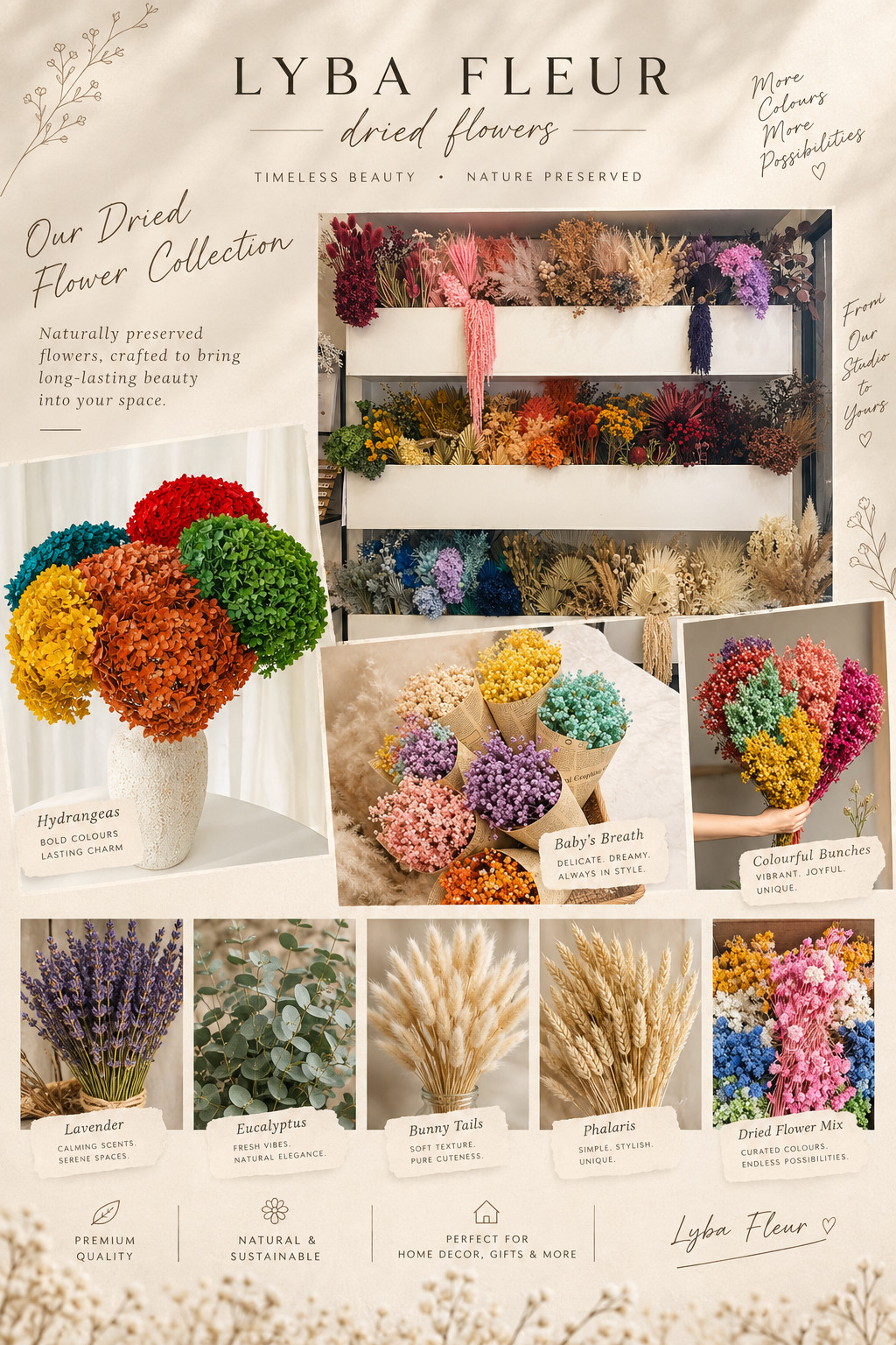 Why Choose Bakeware India’s Brand Lyba Fleur Dried Natural Flowers? Quality That Lasts Beyond the First Look