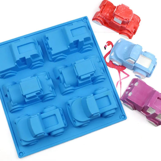 Bakewareind 3D Car Truck Cake Chocolate Silicone Mould, 6 cavity