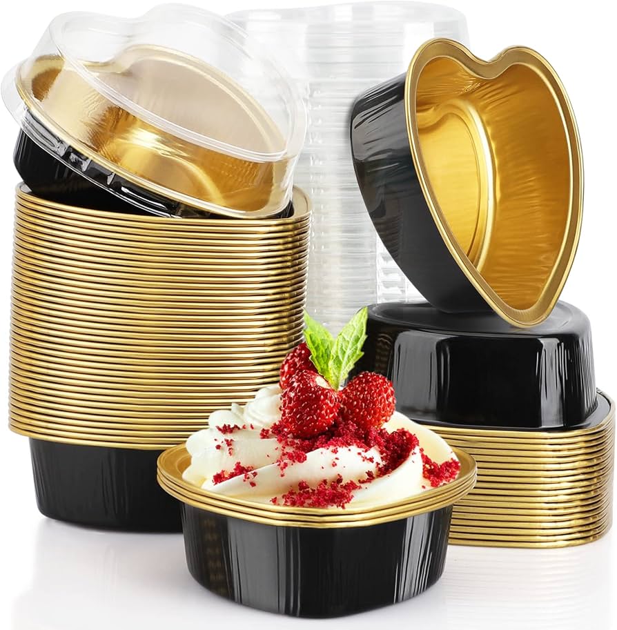 Bkaewareind Round Shape Aluminium Foil With Lid Containers , 25pc (Select color) (Copy)