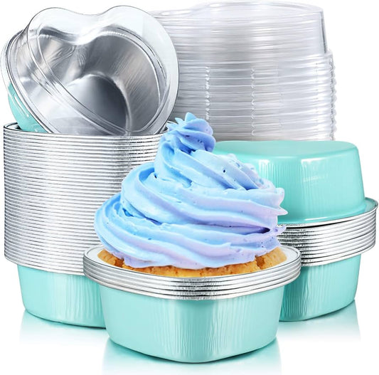Bkaewareind Round Shape Aluminium Foil With Lid Containers , 25pc (Select color) (Copy)