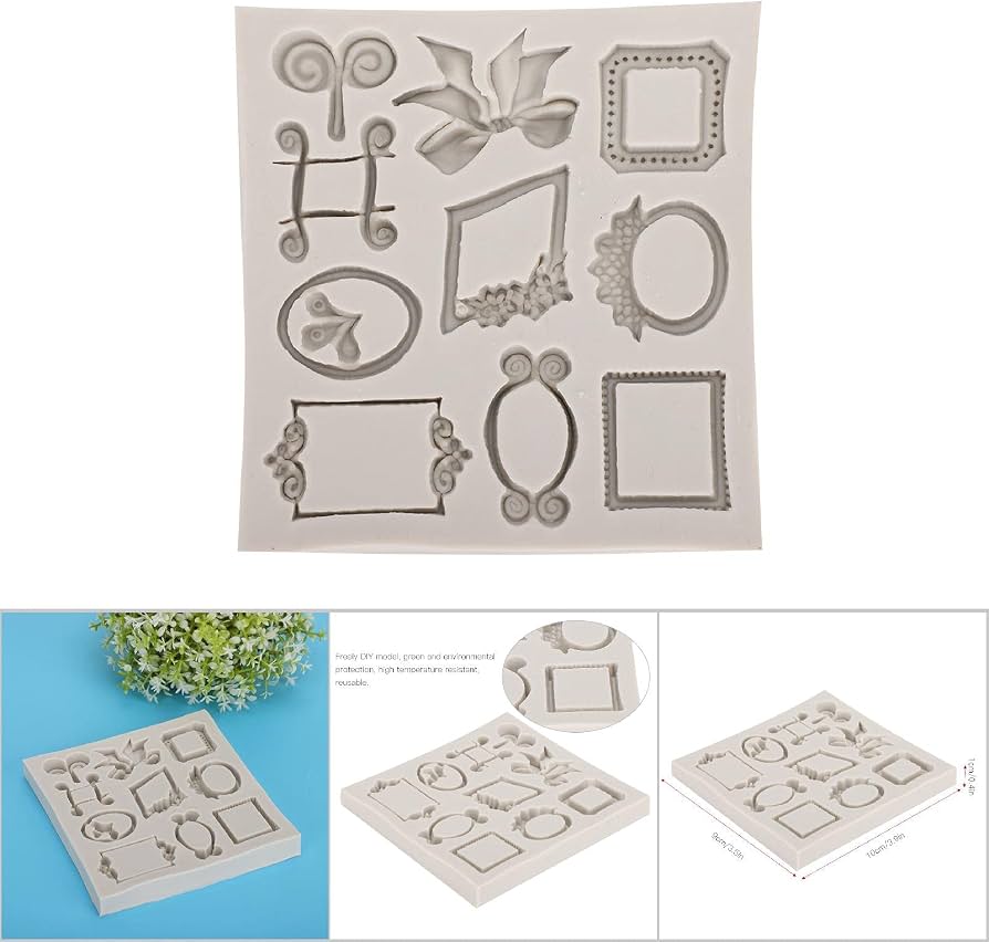 Bakewareindia Vintage Mirror frame Silicone Mould ,10 cavity