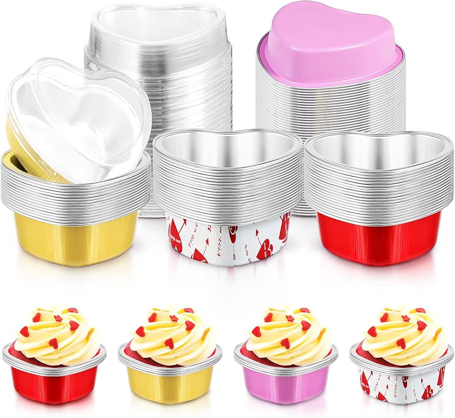 Bkaewareind Round Shape Aluminium Foil With Lid Containers , 25pc (Select color) (Copy)
