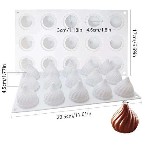 Bakewareind Modak Mousse Entremet Cake Silicone Mould , 15 cavity
