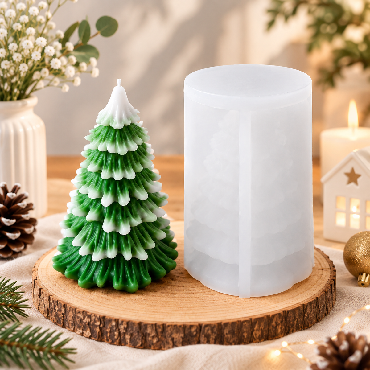 Lyba Moulds Christmas Pine Needle Tree Silicone Mould
