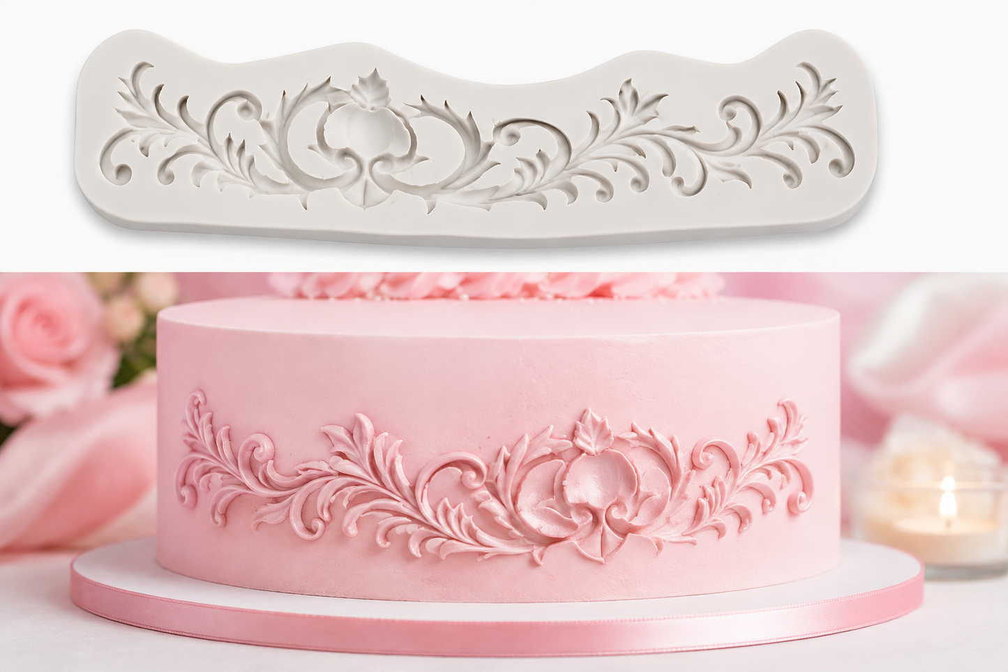 Bakewareind Damask Lace Border Silicone Mould