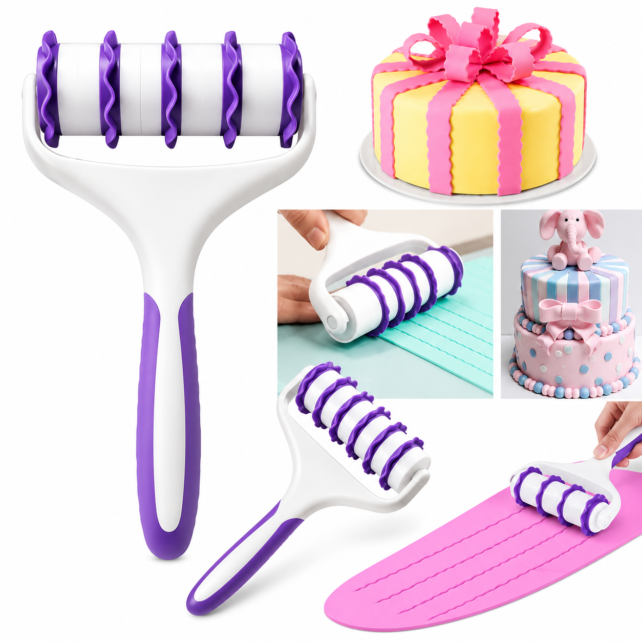 Bakewareind Fondant Strip Ribbon Cutter ,22pc set