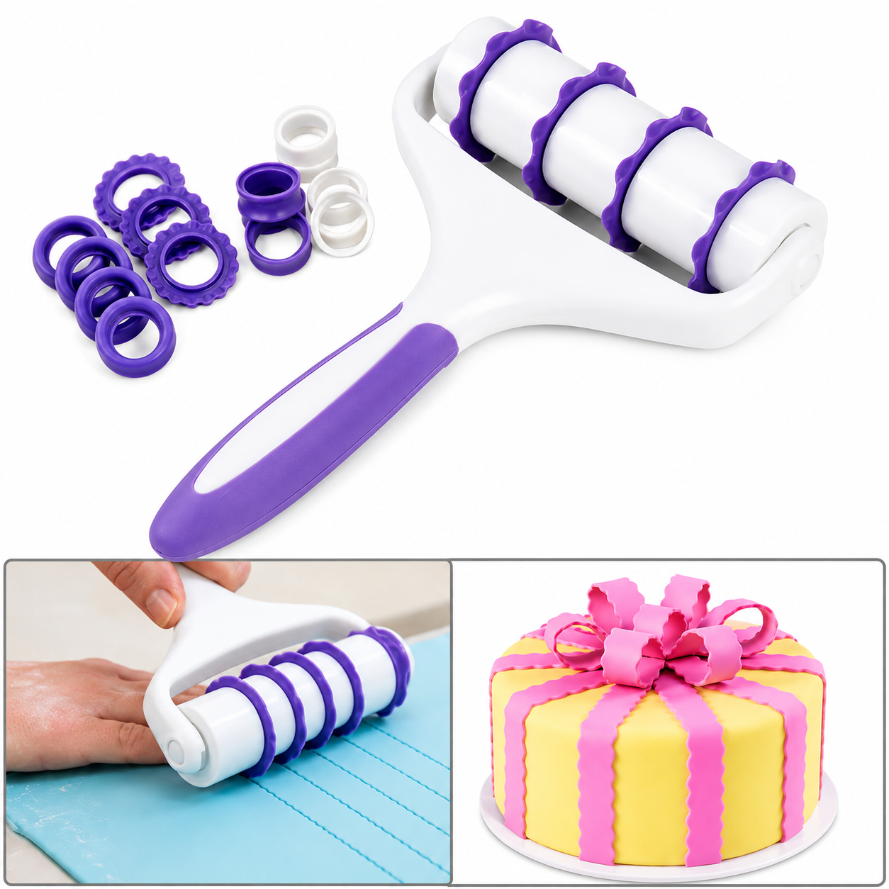 Bakewareind Fondant Strip Ribbon Cutter ,22pc set