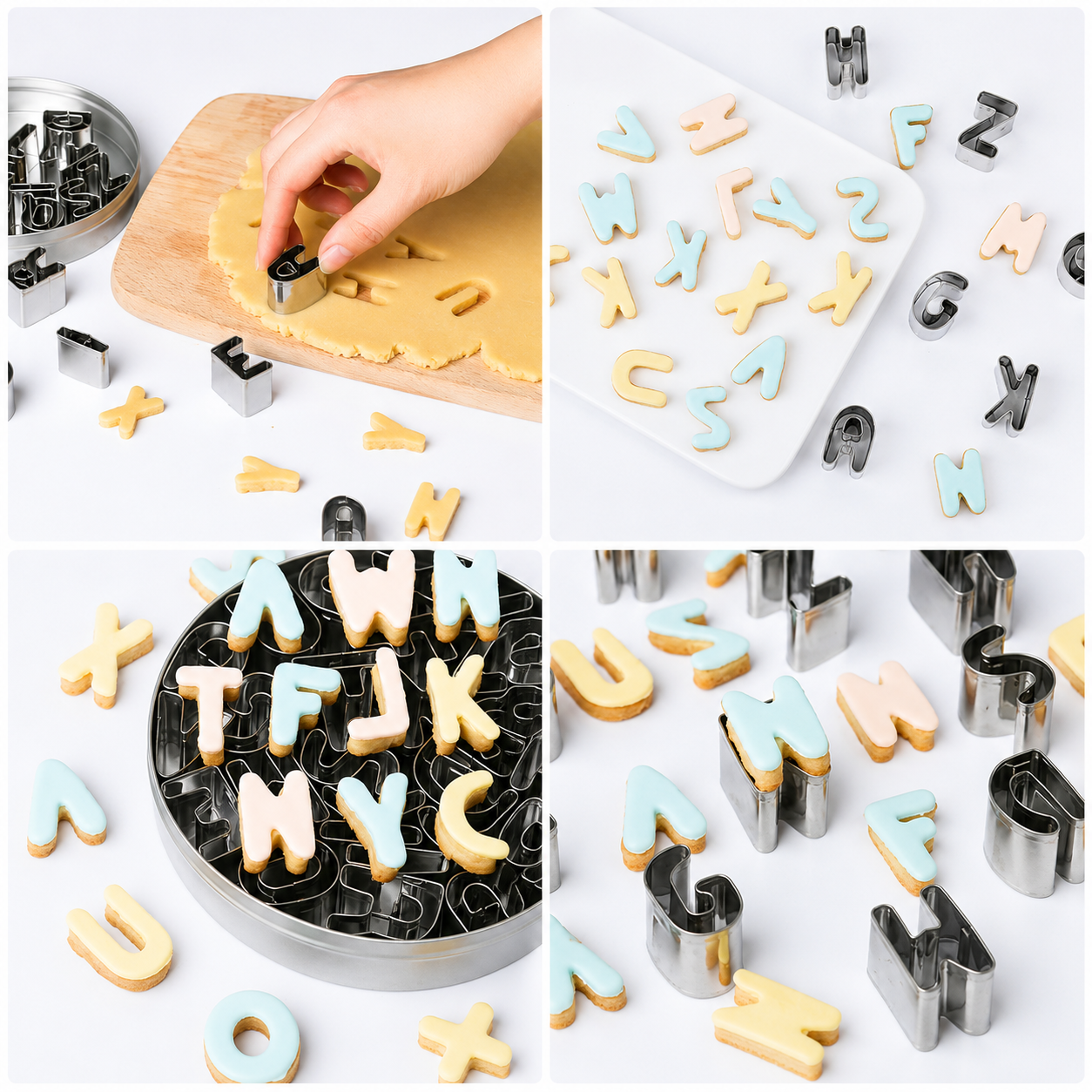 Bakewareind Alphabet Fondant & Cookie Stainless Steel Cutter Set, 26 Pcs
