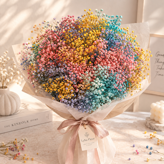 Bakewareind Dried Baby Breath Assorted Flower Bouquet