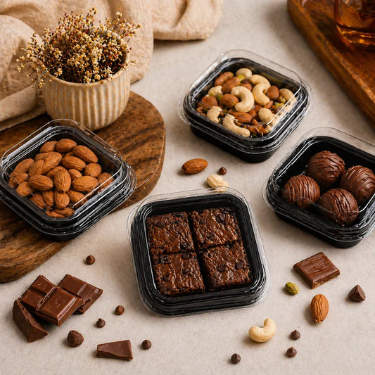 Bakewareind Disposable Square Brownie Box Food Container with Lid ,25pcs