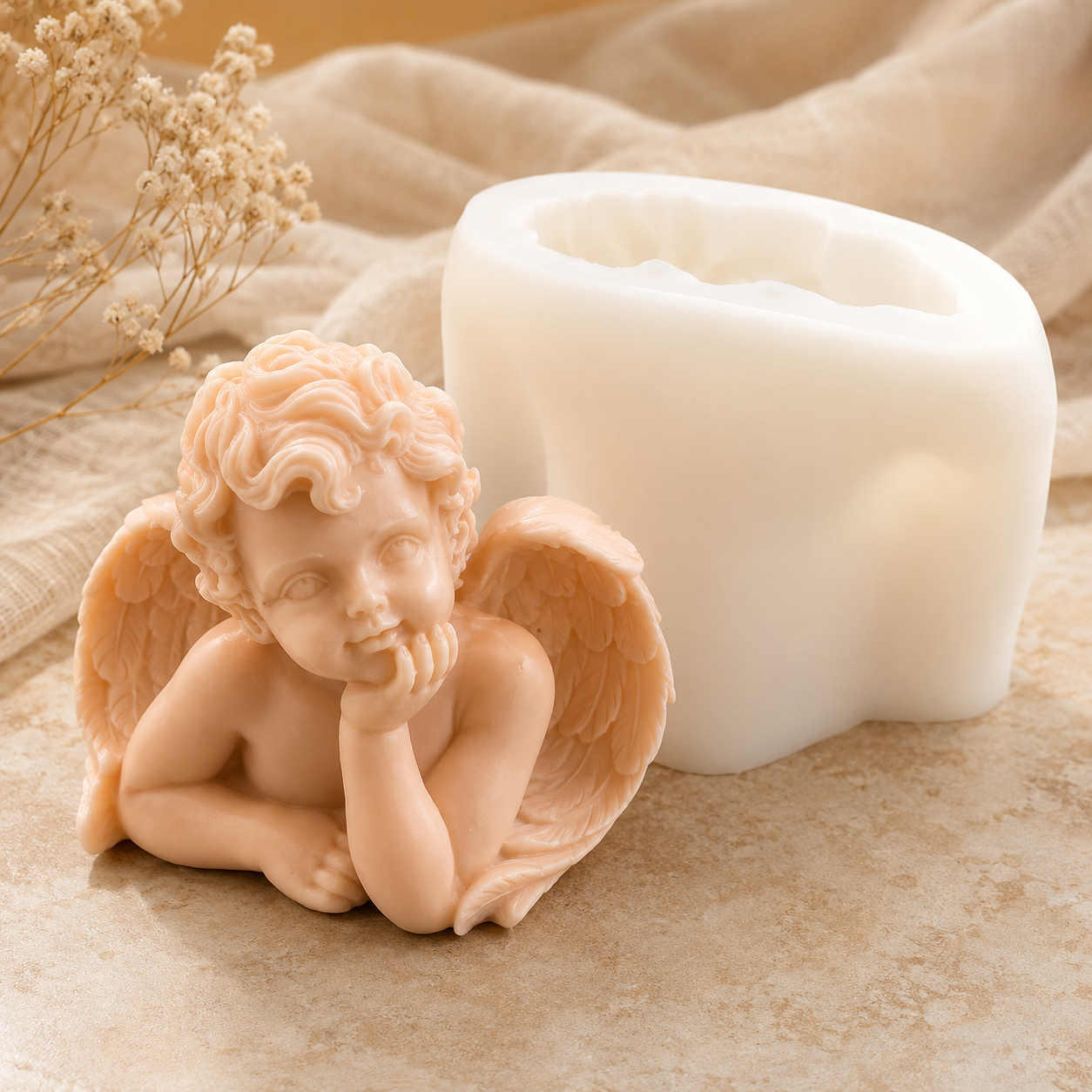 Lyba Mould 3D Cute Angel Baby Fondant Chocolate Candle Silicone Mould