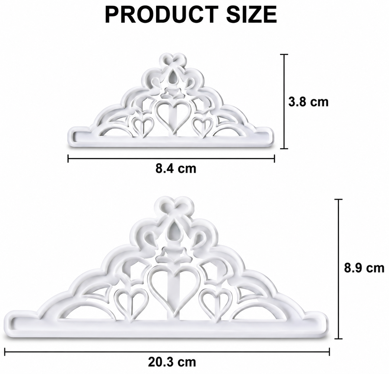 Bakewareind Tiara Cutter Fondant Cookie Cake Set, 2pcs