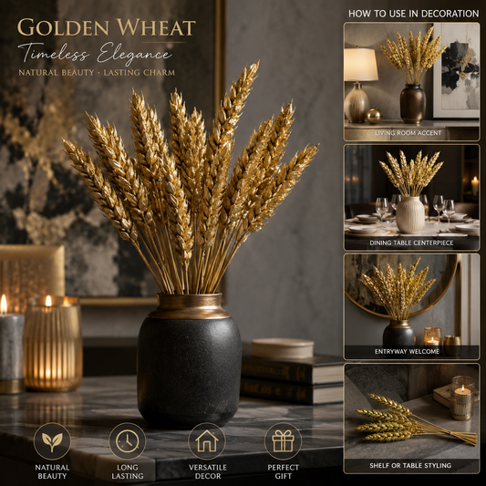 Bakewareind Dried Wheat Grass Cake Topper ,Golden, 12pcs