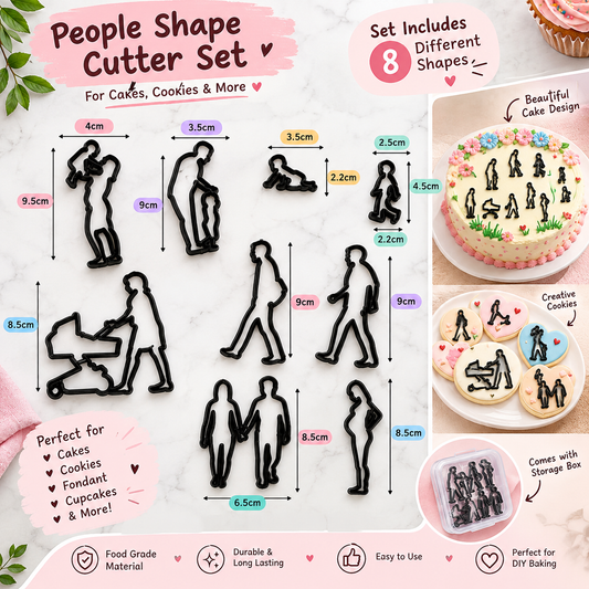 Bakewareind Family Silhouette  Cookie Fondant Cutter Set