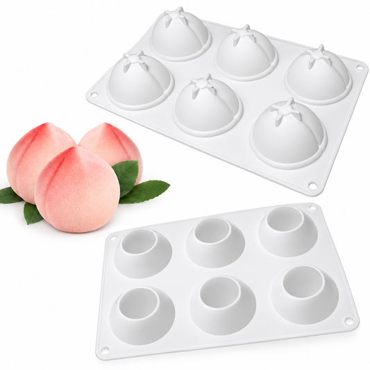 Bakewareindia Peach Fruit Mousse Entremet Cake Silicone Mould , 6 Cavity