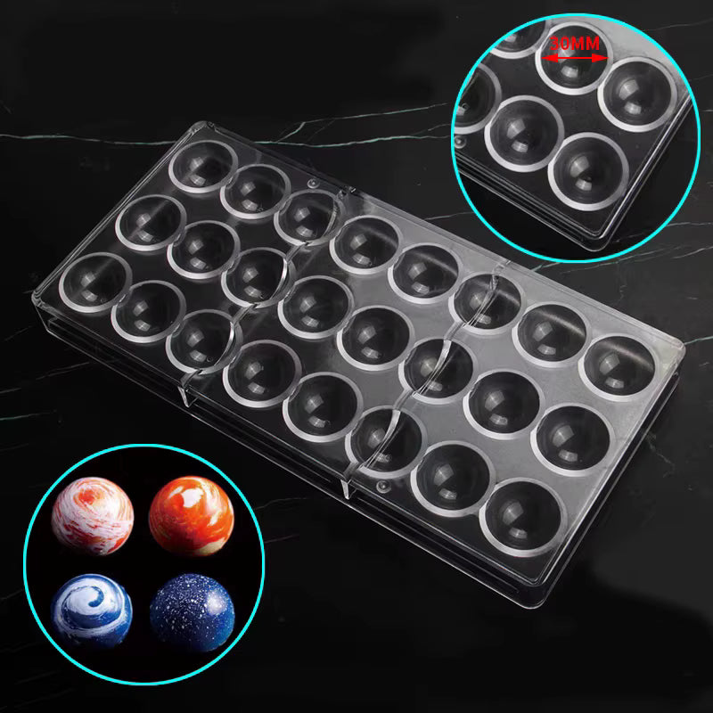 Bakewareind Half Sphere Polycarbonate Chocolate Mould, 24 cavity