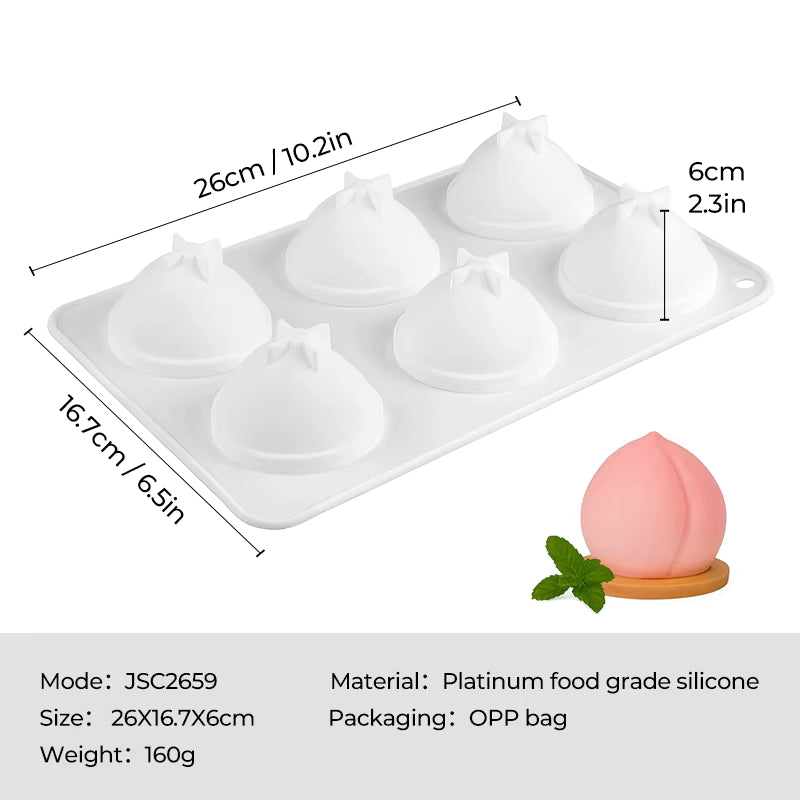 Bakewareindia Peach Fruit Mousse Entremet Cake Silicone Mould , 6cavity