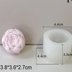 Lyba Mould 3D Round Peony Flower Shape Candle Silicone Mould