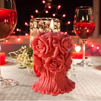 Lyba Mould 3D Rose Bouquet Tree Candle Silicone Candle Mould