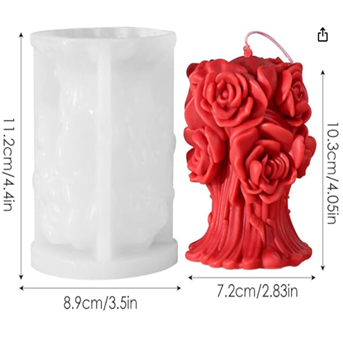 Lyba Mould 3D Rose Bouquet Tree Candle Silicone Candle Mould