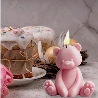 Lyba Mould 3D Large Sitting Teddy Bear Candle Silicone Mould