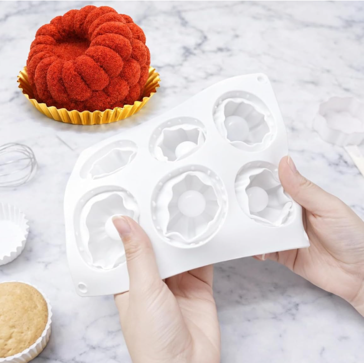 Bakewareind 3D Raspberry Mousse Fruit Silicone Chocolate Mould, 6 Cavity