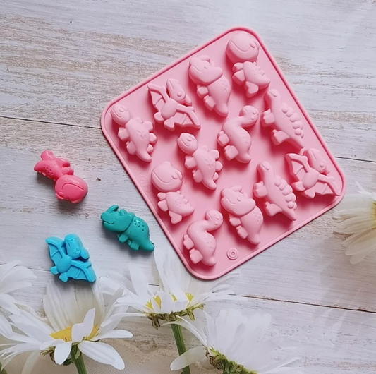 Bakewareind Mini Dinosaur, Dragon Hippo Chocolate Silicone Mould , 12 Cavity