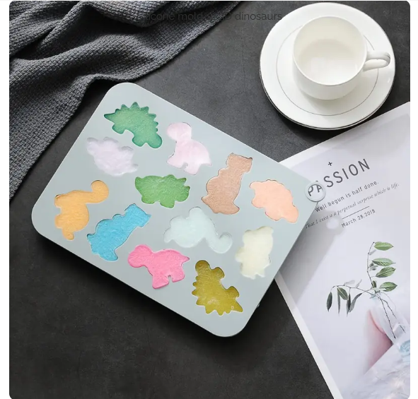 Bakewareind Mini Dinosaur, Dragon Hippo Chocolate Silicone Mould , 12 Cavity